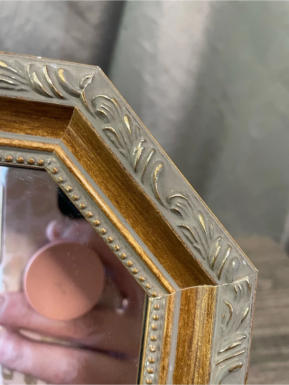 Vintage Octagonal Decretive Mirror - Catalda Fine Arts - Gold  - Small - 7 x 7